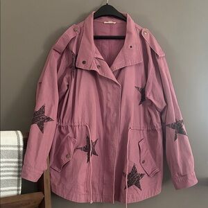 Oddi Pink Star-Patterned Women's Jacket Size M/L